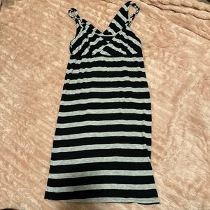 Caslon Black and Gray Striped Dress